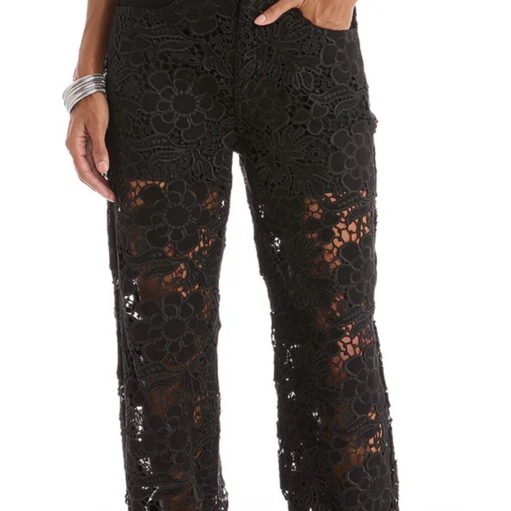 The Noli Shop Black Lace Floral Pants size 30 - Picture 16 of 16